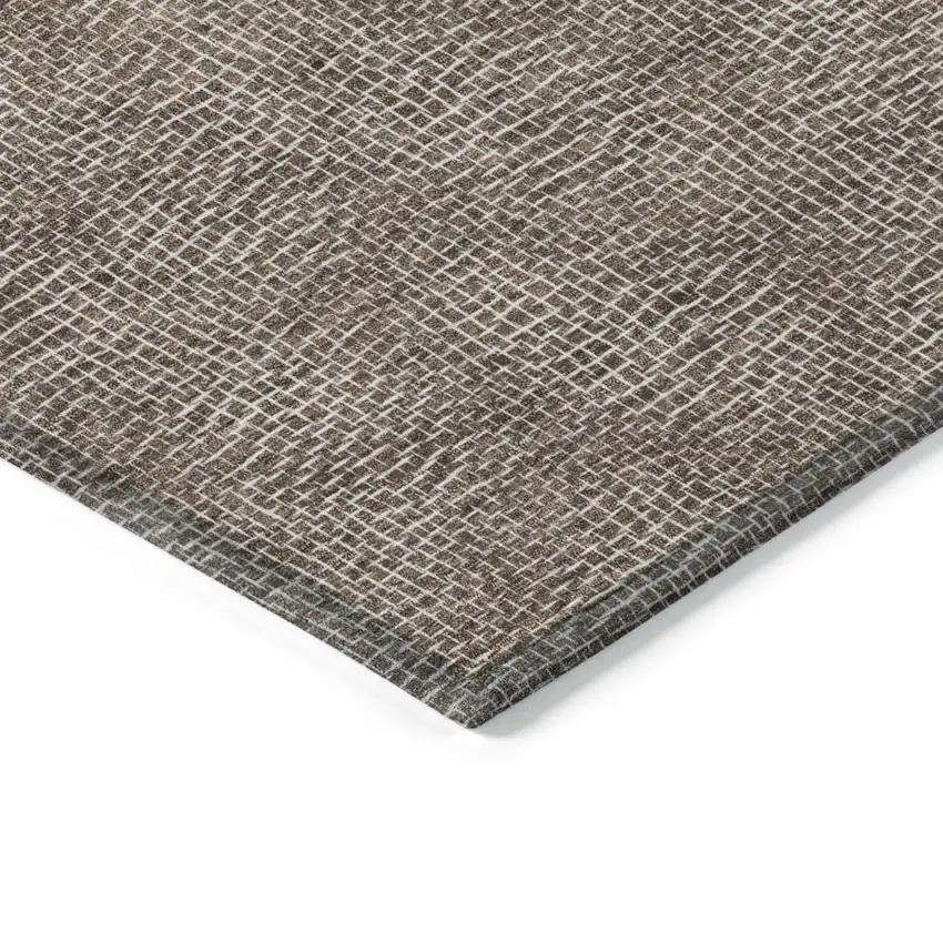 Brown And Ivory Geometric Washable Indoor Outdoor Area Rug Photo 4