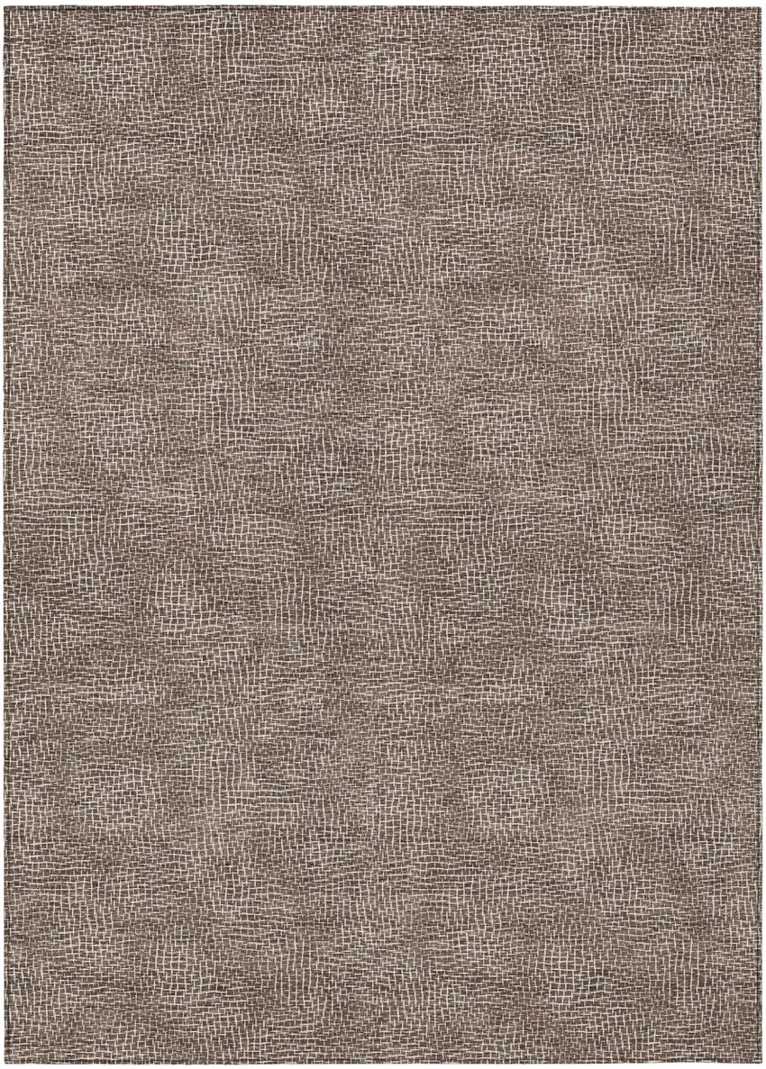 Brown And Ivory Geometric Washable Indoor Outdoor Area Rug Photo 2