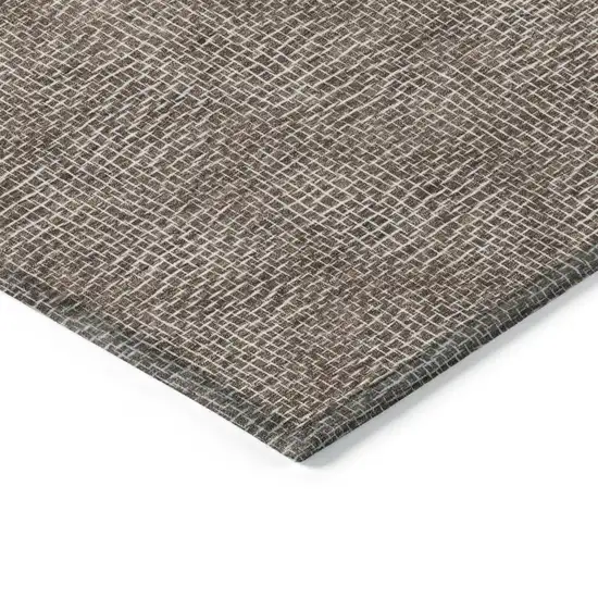Brown And Ivory Geometric Washable Indoor Outdoor Area Rug Photo 4