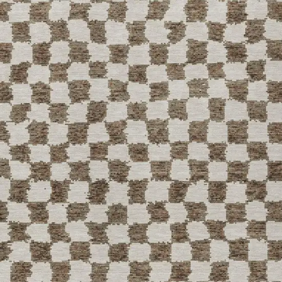 Brown And Ivory Geometric Washable Indoor Outdoor Area Rug Photo 6