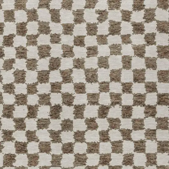 Brown And Ivory Geometric Washable Indoor Outdoor Area Rug Photo 6