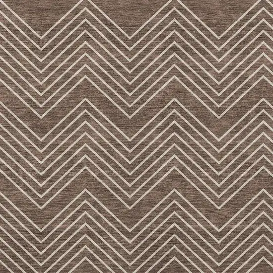 Brown And Ivory Geometric Washable Indoor Outdoor Area Rug Photo 2