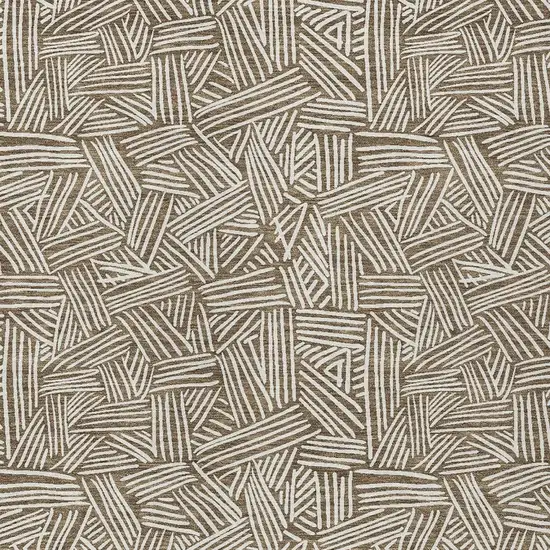 Brown And Ivory Geometric Washable Indoor Outdoor Area Rug Photo 3