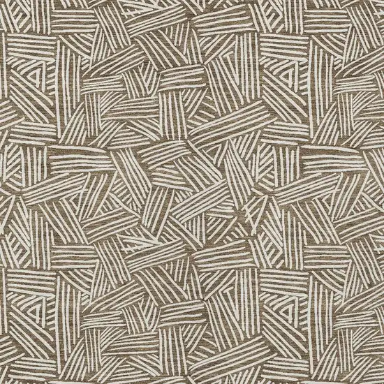Brown And Ivory Geometric Washable Indoor Outdoor Area Rug Photo 3