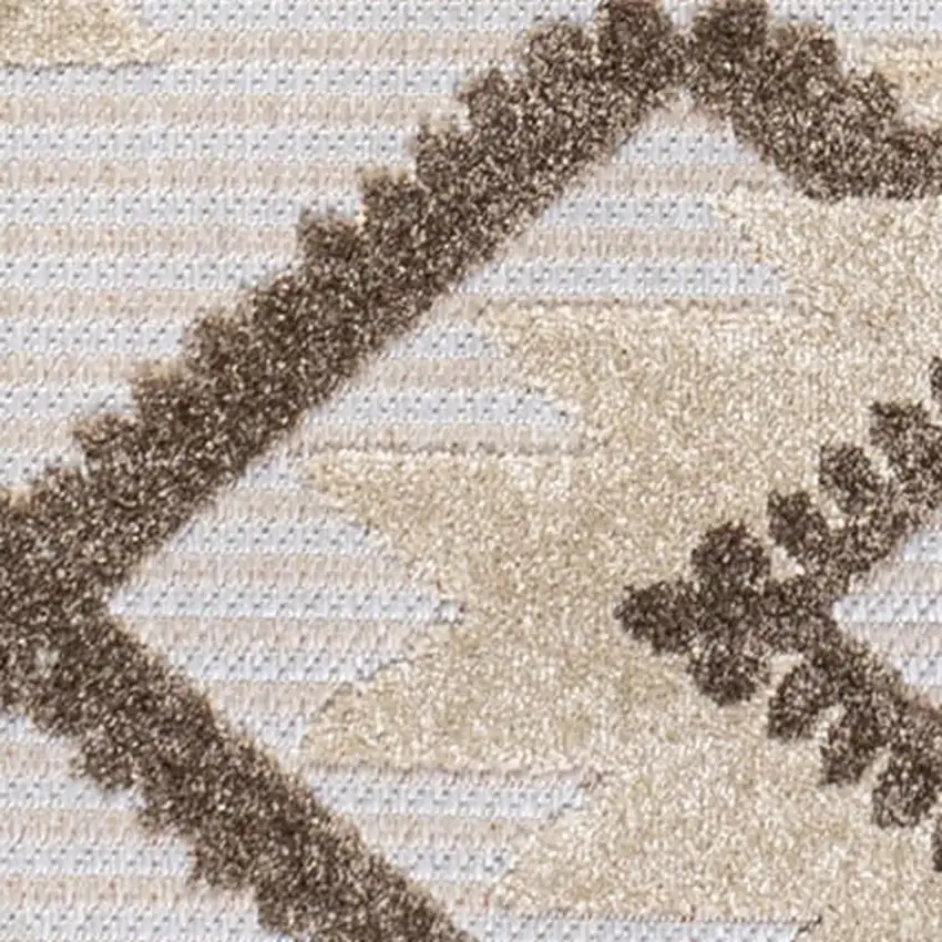 Brown And Ivory Moroccan Indoor Outdoor Area Rug Photo 2