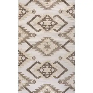 Photo of Brown And Ivory Moroccan Indoor Outdoor Area Rug