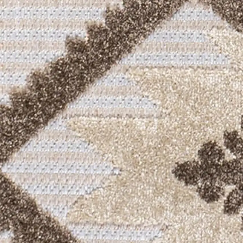 Brown And Ivory Moroccan Indoor Outdoor Area Rug Photo 2