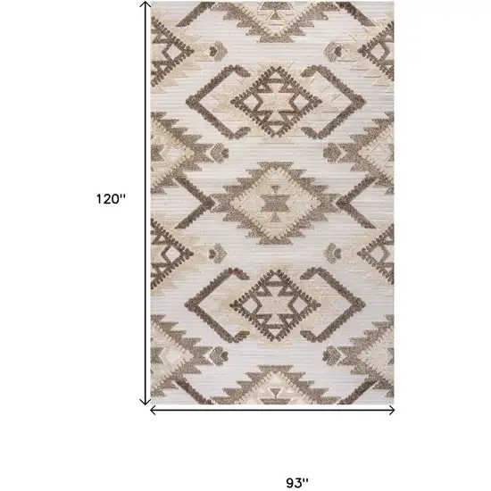 Brown And Ivory Moroccan Indoor Outdoor Area Rug Photo 5