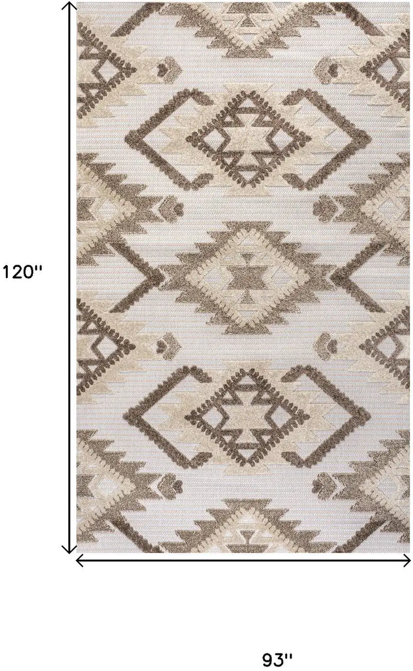 Brown And Ivory Moroccan Indoor Outdoor Area Rug Photo 5