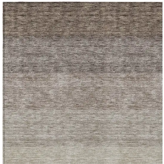 Brown And Ivory Ombre Washable Indoor Outdoor Area Rug Photo 5