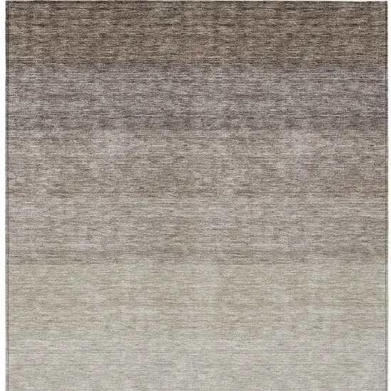 Brown And Ivory Ombre Washable Indoor Outdoor Area Rug Photo 6