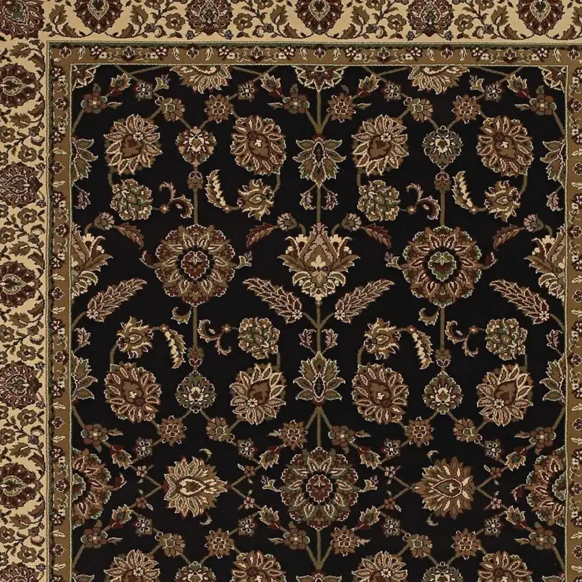 Brown And Ivory Oriental Area Rug Photo 3