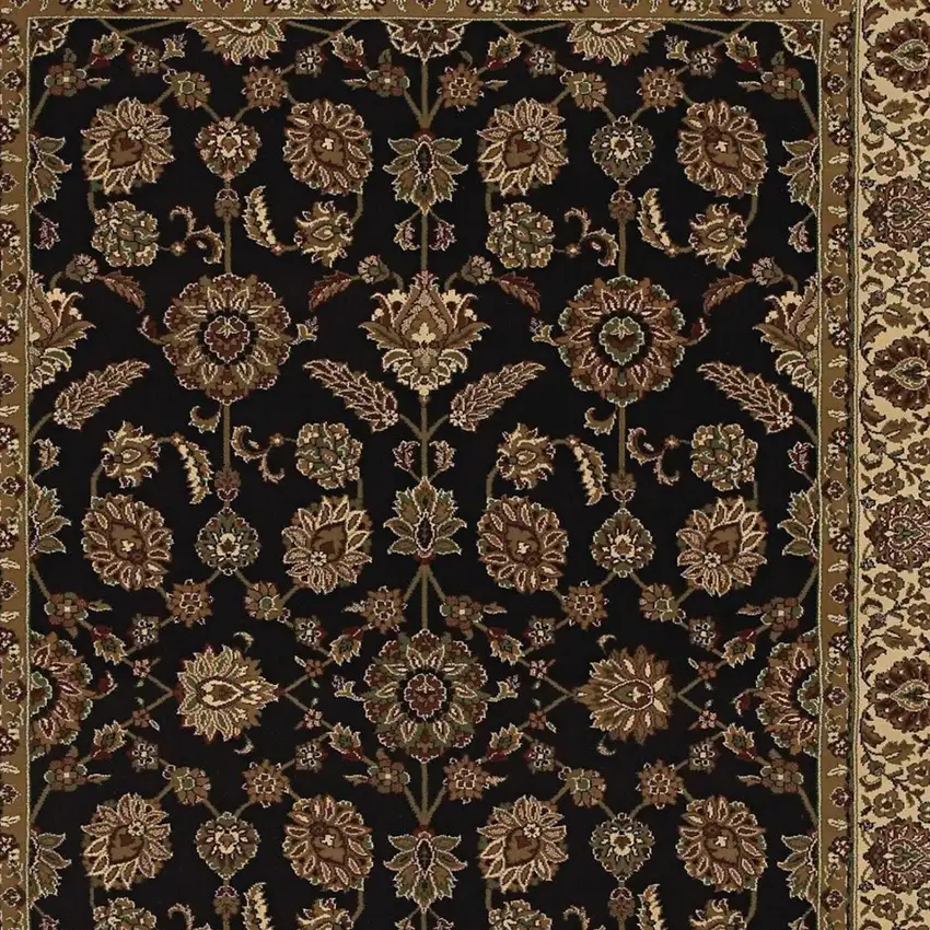 Brown And Ivory Oriental Area Rug Photo 3