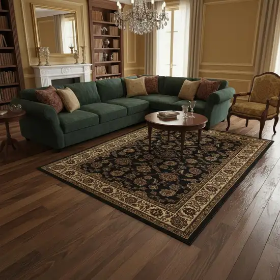 Brown And Ivory Oriental Area Rug Photo 1