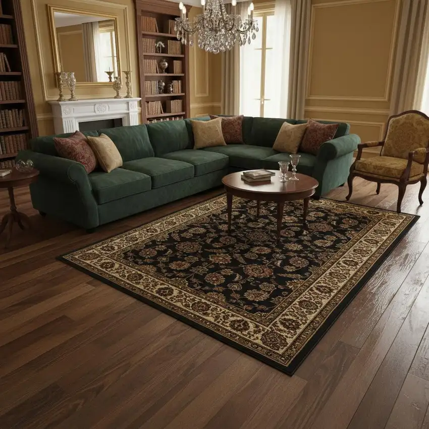 Brown And Ivory Oriental Area Rug Photo 1