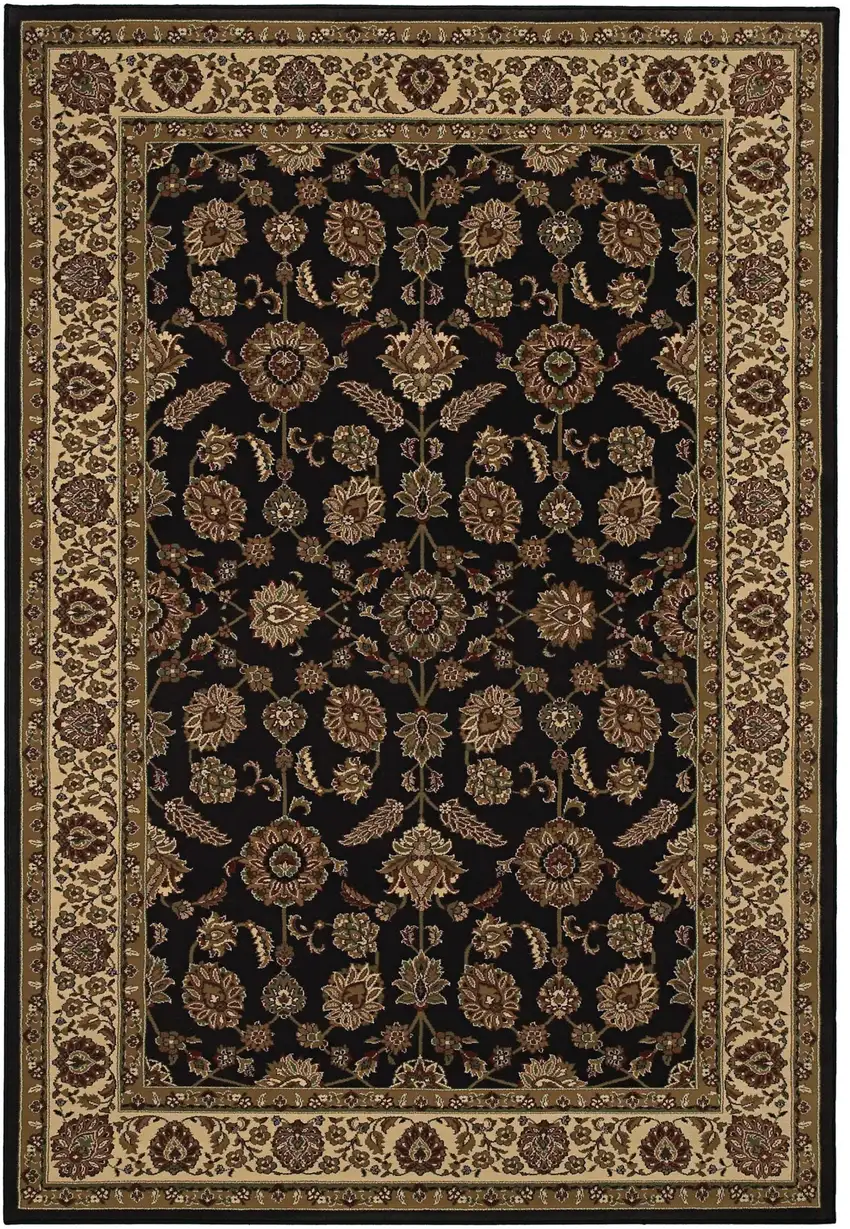 Brown And Ivory Oriental Area Rug Photo 3