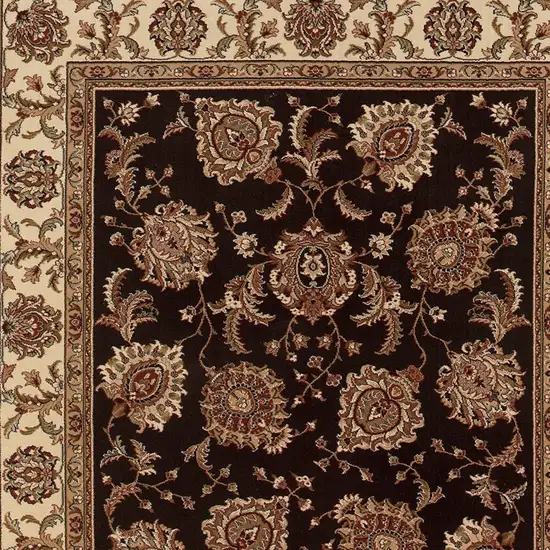 Brown And Ivory Oriental Area Rug Photo 4