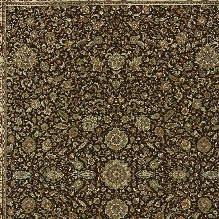 Brown And Ivory Oriental Area Rug Photo 4