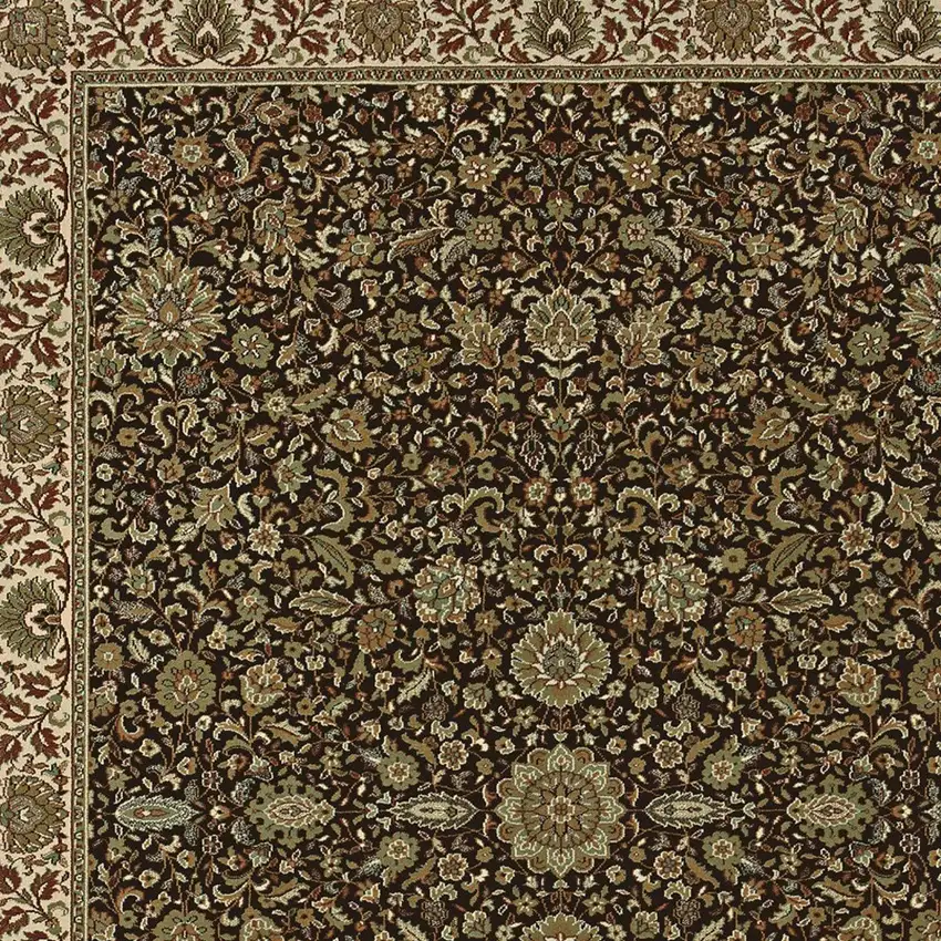 Brown And Ivory Oriental Area Rug Photo 4