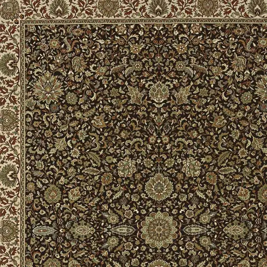 Brown And Ivory Oriental Area Rug Photo 4