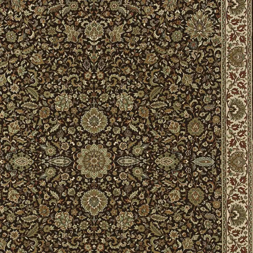 Brown And Ivory Oriental Area Rug Photo 5