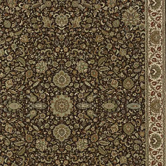 Brown And Ivory Oriental Area Rug Photo 5