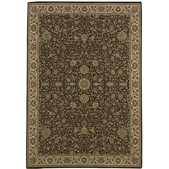 Brown And Ivory Oriental Area Rug Photo 4