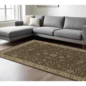 Photo of Brown And Ivory Oriental Area Rug