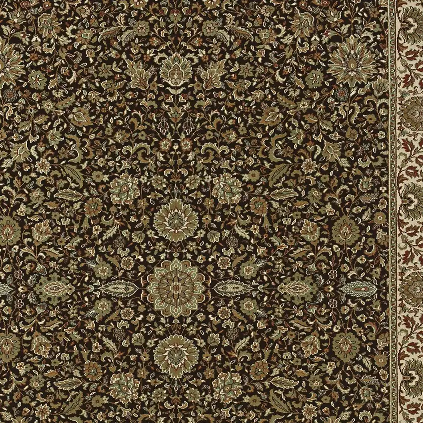 Brown And Ivory Oriental Area Rug Photo 4