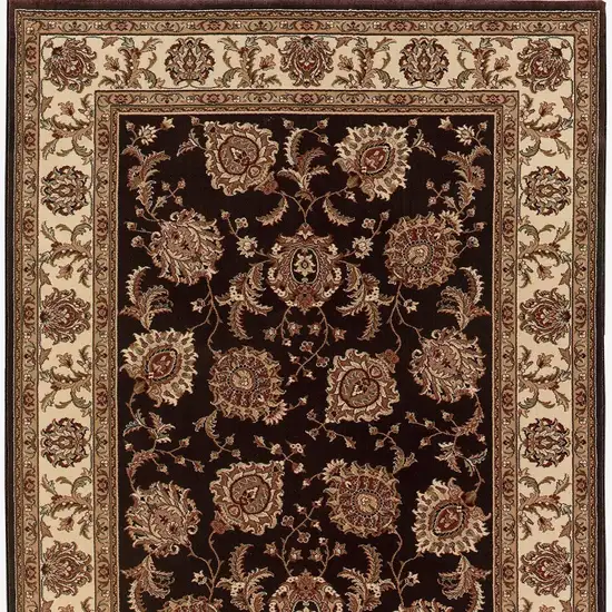 Brown And Ivory Oriental Area Rug Photo 5