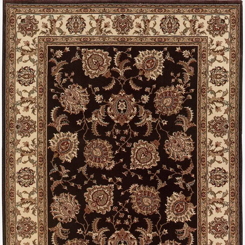 Brown And Ivory Oriental Area Rug Photo 5