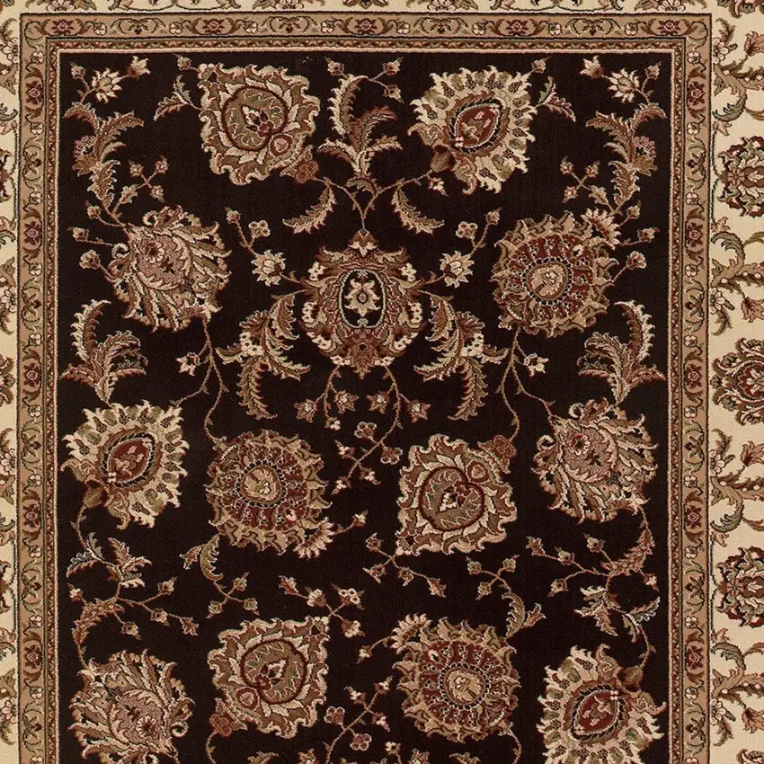 Brown And Ivory Oriental Area Rug Photo 4