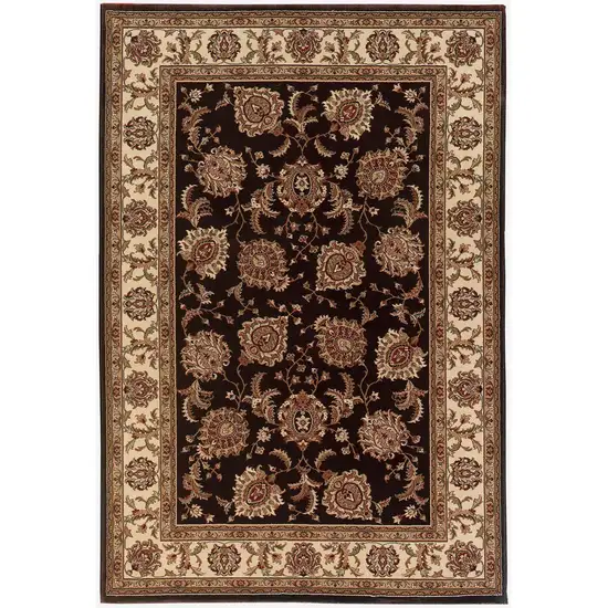 Brown And Ivory Oriental Area Rug Photo 2