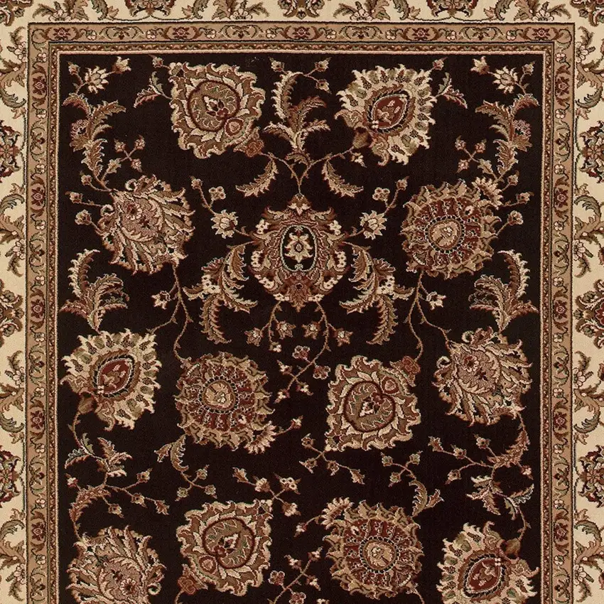 Brown And Ivory Oriental Area Rug Photo 4