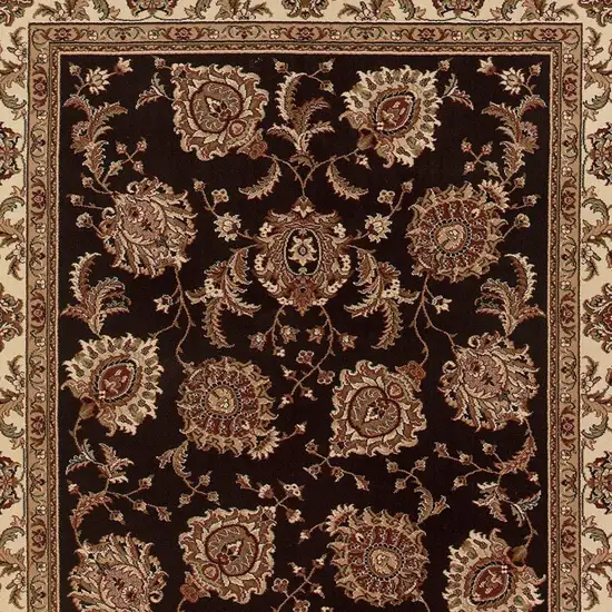 Brown And Ivory Oriental Area Rug Photo 4