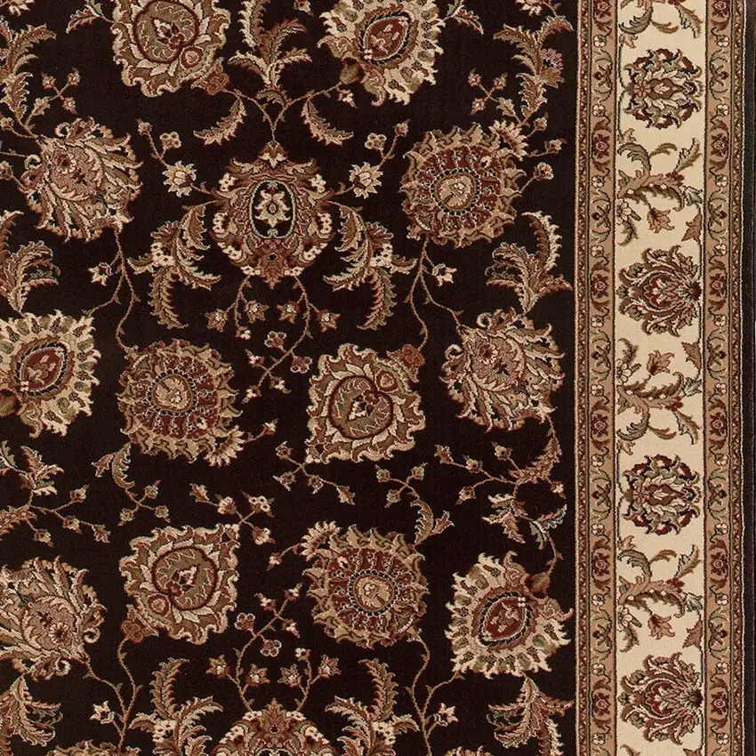 Brown And Ivory Oriental Area Rug Photo 5