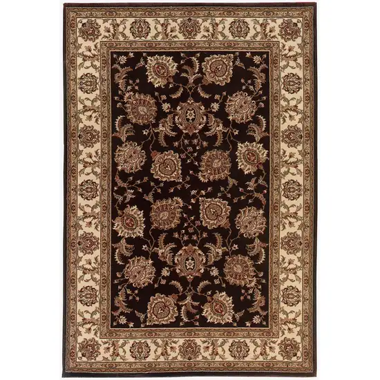 Brown And Ivory Oriental Area Rug Photo 4