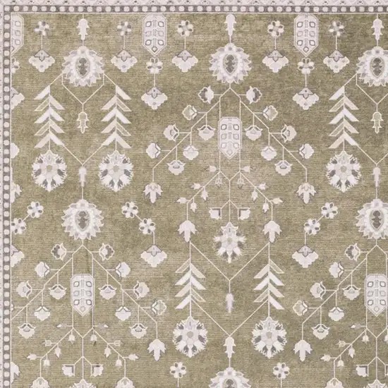 Brown And Ivory Oriental Washable Area Rug Photo 3