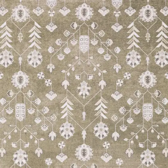 Brown And Ivory Oriental Washable Area Rug Photo 3