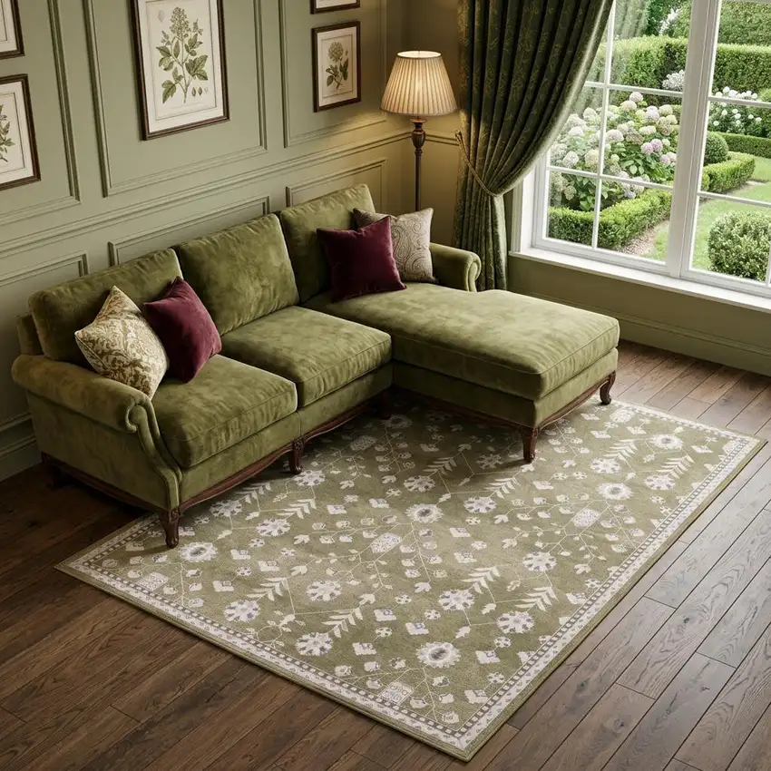 Brown And Ivory Oriental Washable Area Rug Photo 1