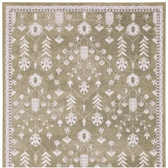 Brown And Ivory Oriental Washable Area Rug Photo 4