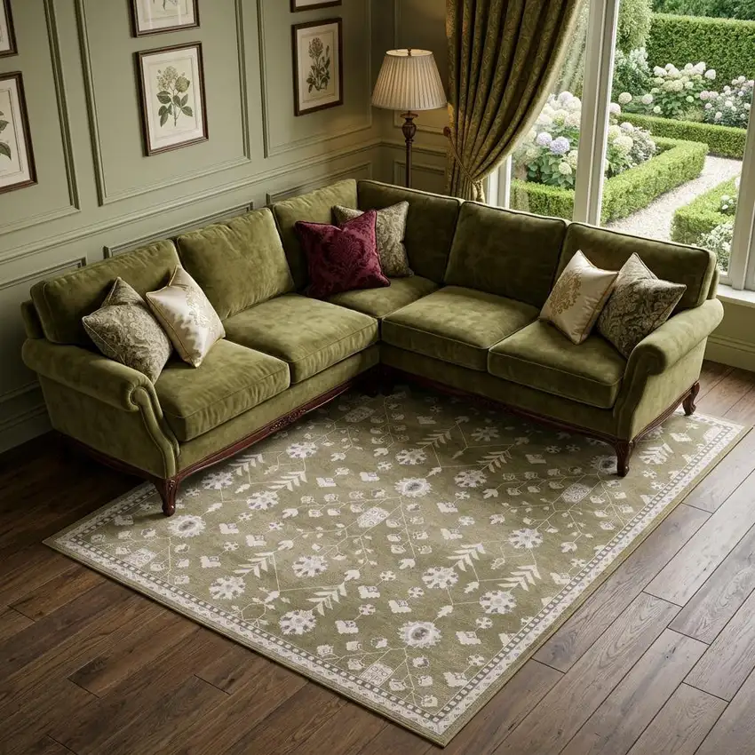 Brown And Ivory Oriental Washable Area Rug Photo 1
