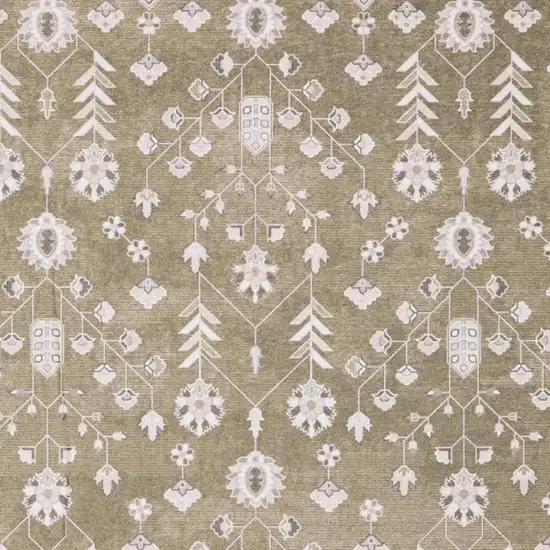 Brown And Ivory Oriental Washable Area Rug Photo 3