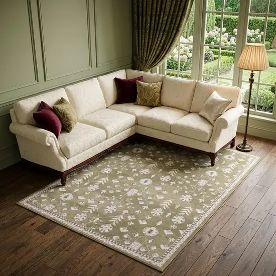 Brown And Ivory Oriental Washable Area Rug Photo 1