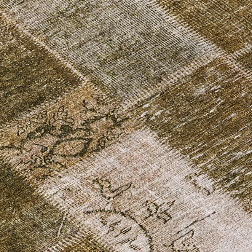 Brown And Ivory Patchwork Washable Indoor Outdoor Area Rug Photo 6