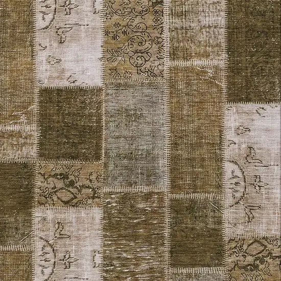 Brown And Ivory Patchwork Washable Indoor Outdoor Area Rug Photo 4