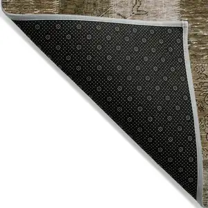 Photo of Brown And Ivory Patchwork Washable Indoor Outdoor Area Rug