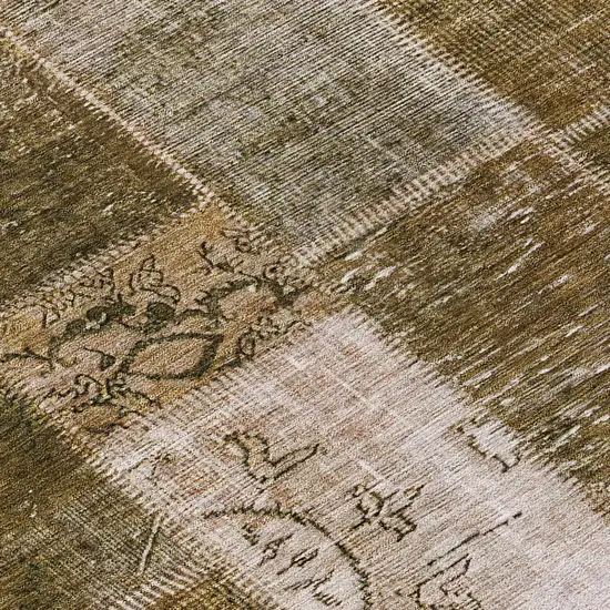 Brown And Ivory Patchwork Washable Indoor Outdoor Area Rug Photo 7