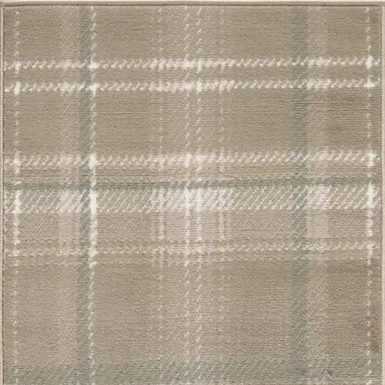 Brown And Ivory Plaid Area Rug Photo 8