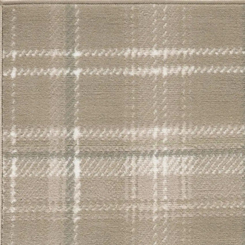 Brown And Ivory Plaid Area Rug Photo 7